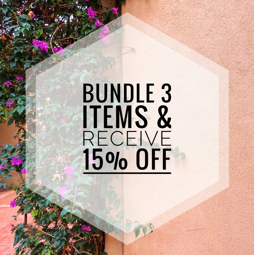 Bundle 3 items and receive 15% off
